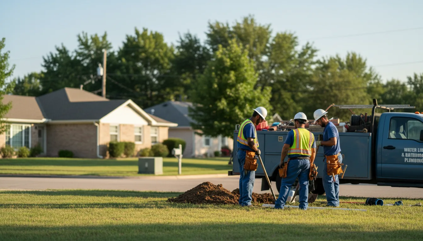 Residential water line and bathroom plumbing service in Delaware, IA